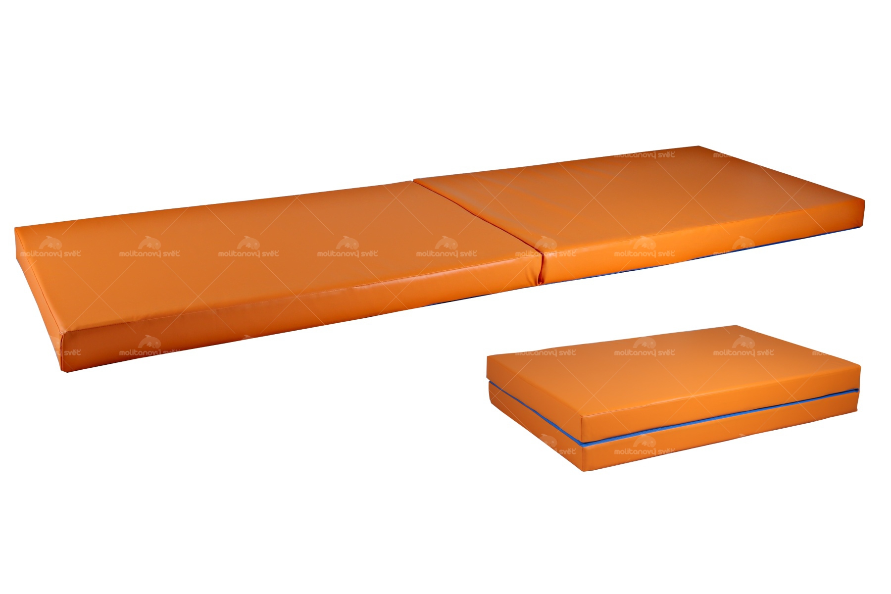 Žíněnka skládací napůl oranžová malá 180x60x7 cm